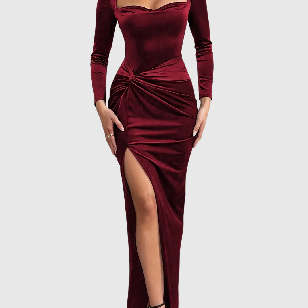 Julieta| Elegante y favorecedor vestido de terciopelo