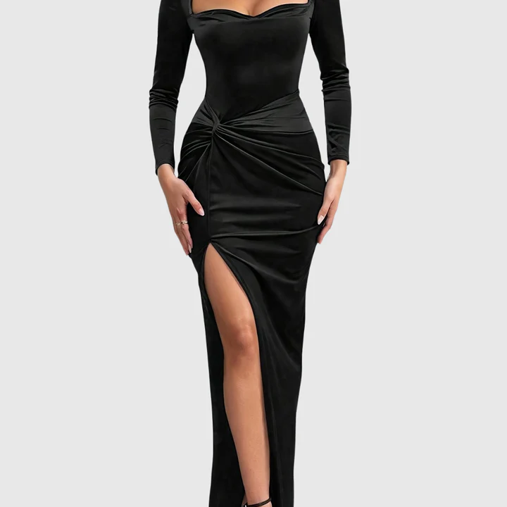 Julieta| Elegante y favorecedor vestido de terciopelo
