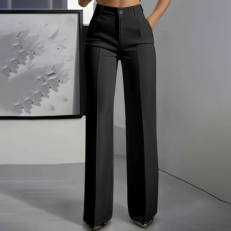 Pantalones de traje de cintura alta para mujer para mujer