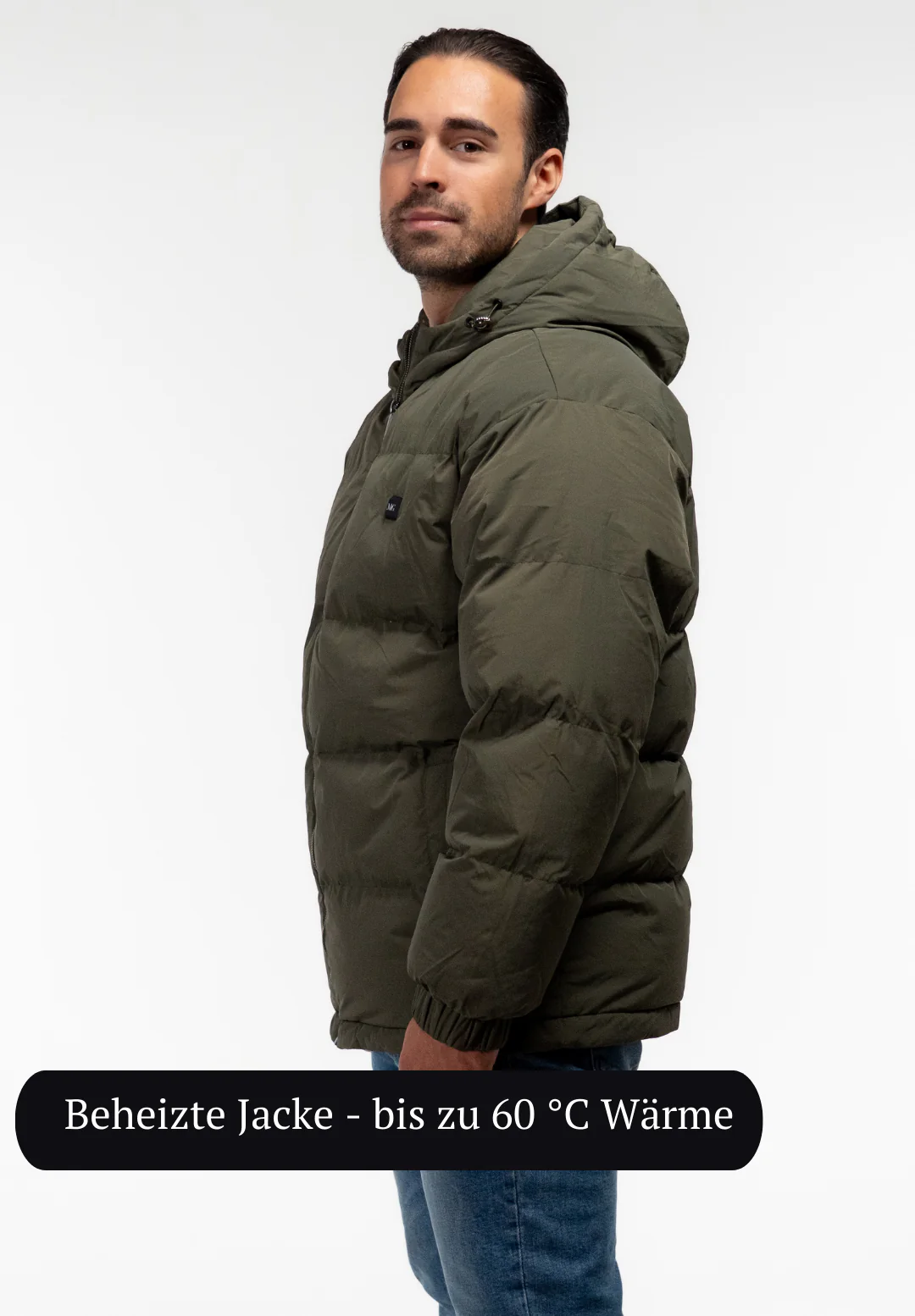 Chaqueta calefactable Monte para hombre color verde oliva