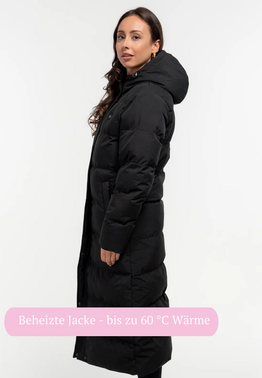 Chaqueta calefactable "Monte" extralarga negra