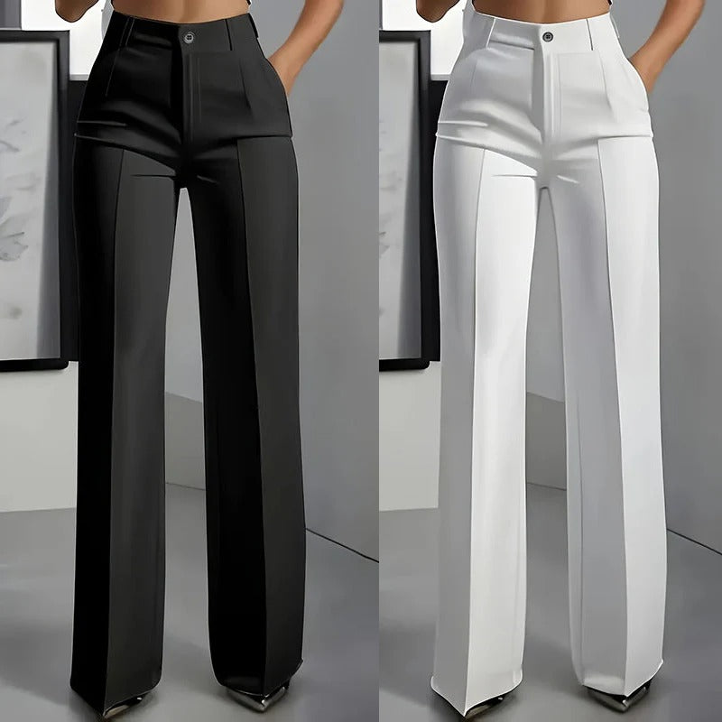 Pantalones de traje de cintura alta para mujer para mujer