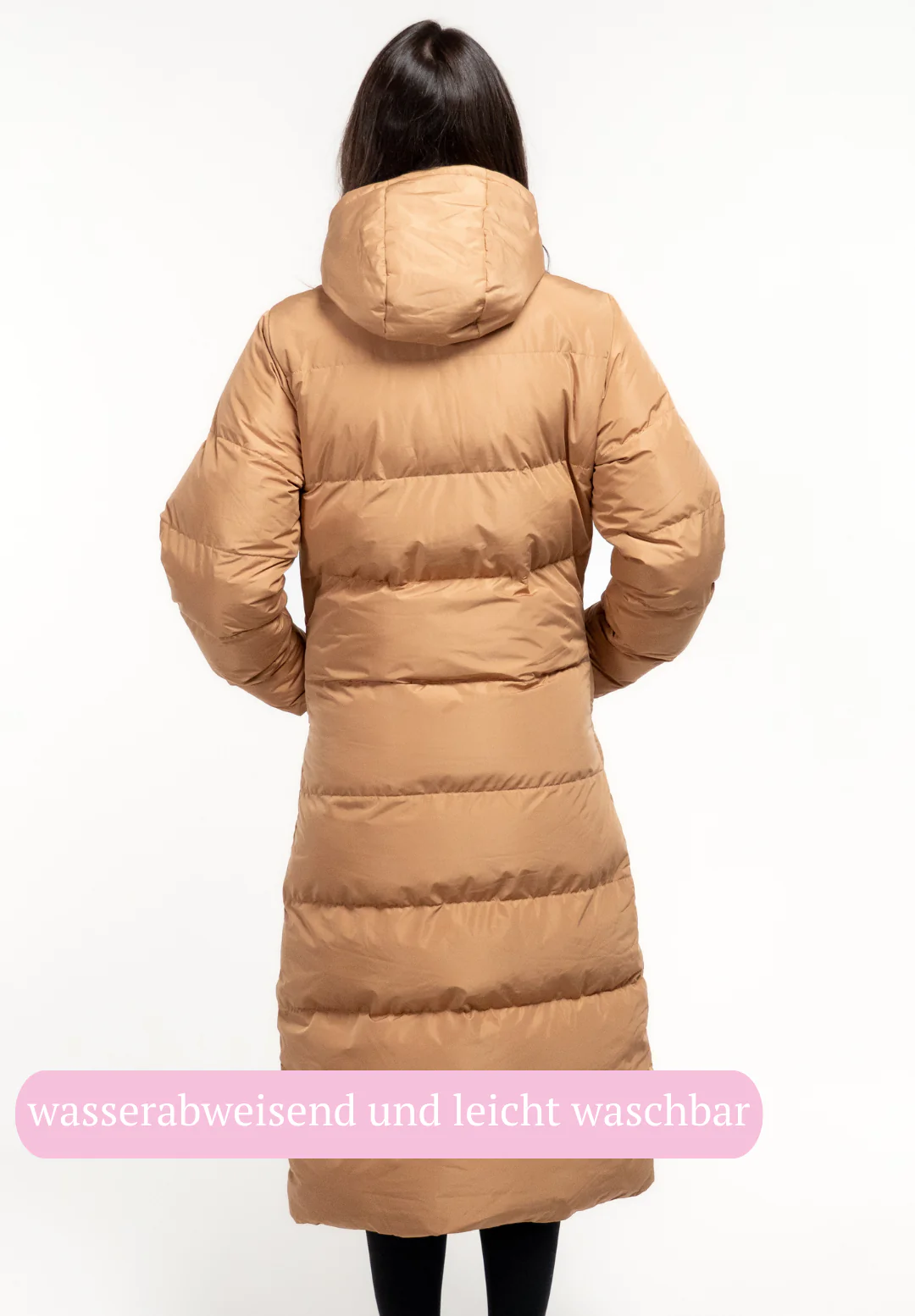 Chaqueta calefactada Monte super larga marrón