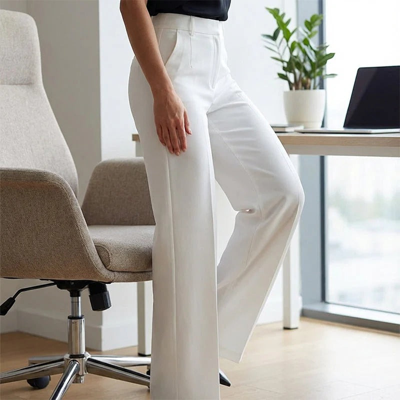 Pantalones de traje de cintura alta para mujer para mujer