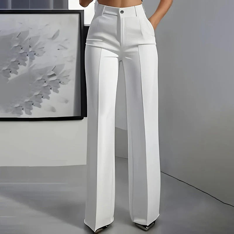 Pantalones de traje de cintura alta para mujer para mujer