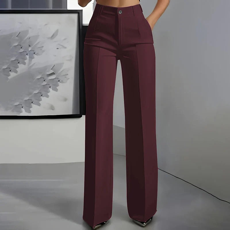 Pantalones de traje de cintura alta para mujer para mujer