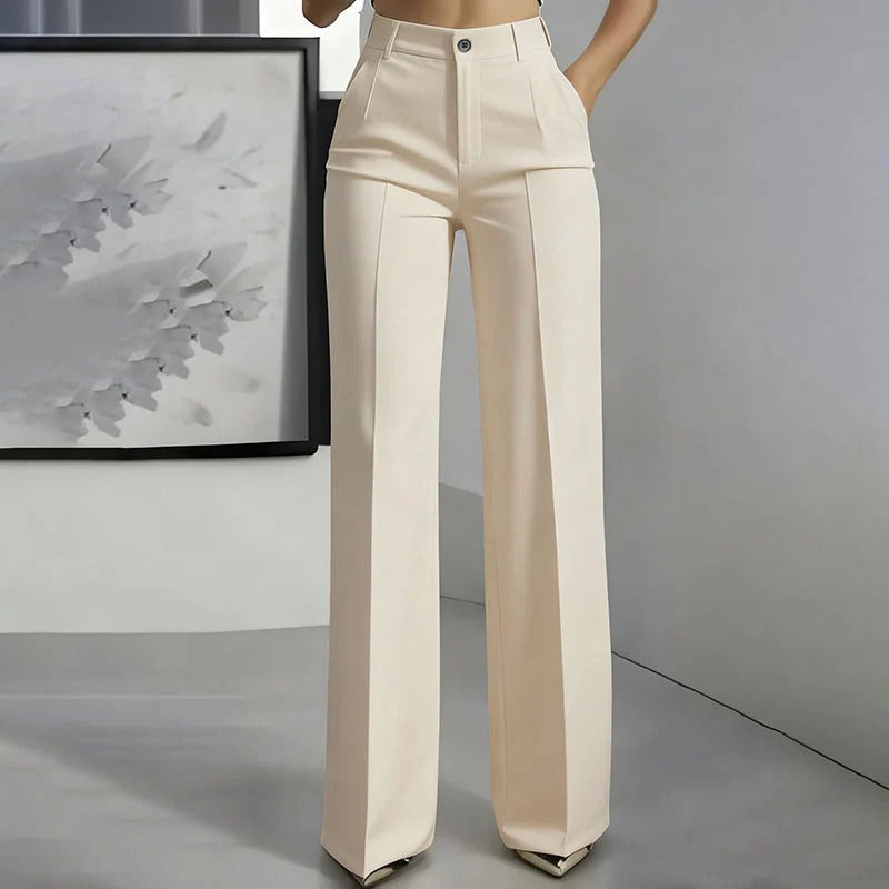 Pantalones de traje de cintura alta para mujer para mujer