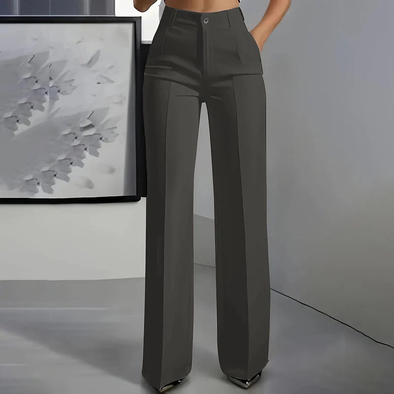 Pantalones de traje de cintura alta para mujer para mujer