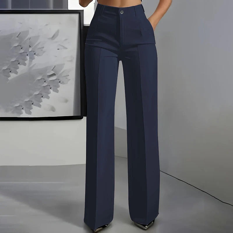 Pantalones de traje de cintura alta para mujer para mujer