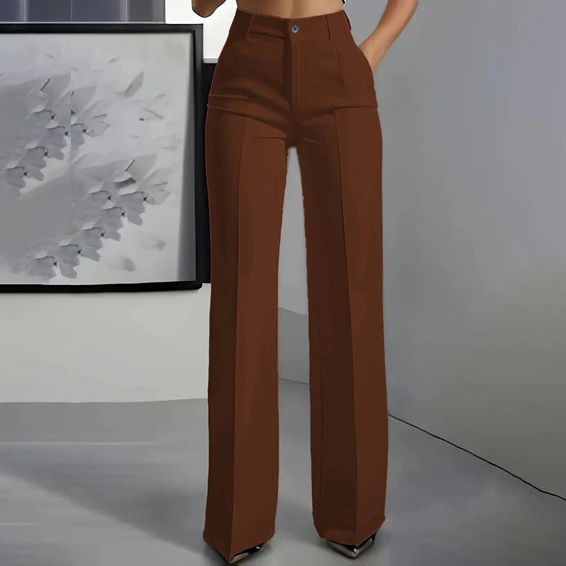 Pantalones de traje de cintura alta para mujer para mujer