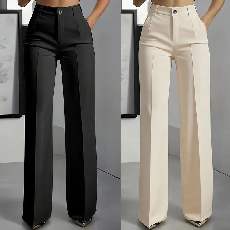Pantalones de traje de cintura alta para mujer para mujer