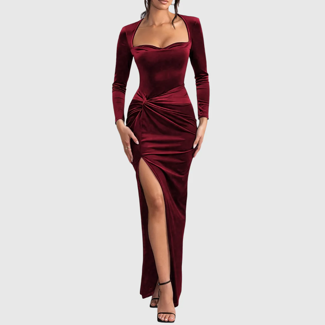 Julieta| Elegante y favorecedor vestido de terciopelo